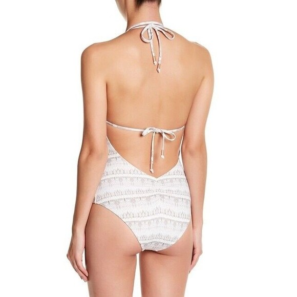 Eberjey Earth Shadow Suki Swimsuit Size S One Piece Halter Sage NWT B30 - Picture 2 of 6